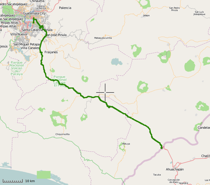 Trace GPS du 19 novembre au Guatémla