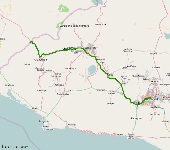 Trace GPS du 19 novembre au Salvador