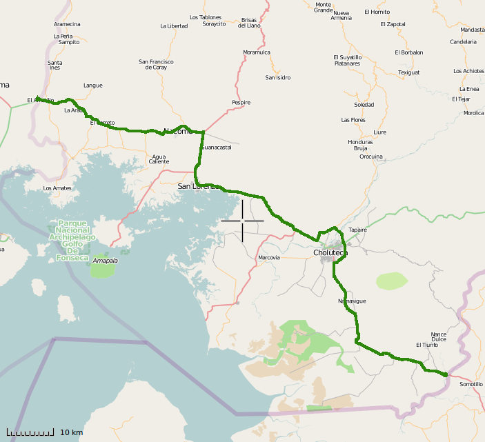 Trace GPS du 20 novembre au Honduras